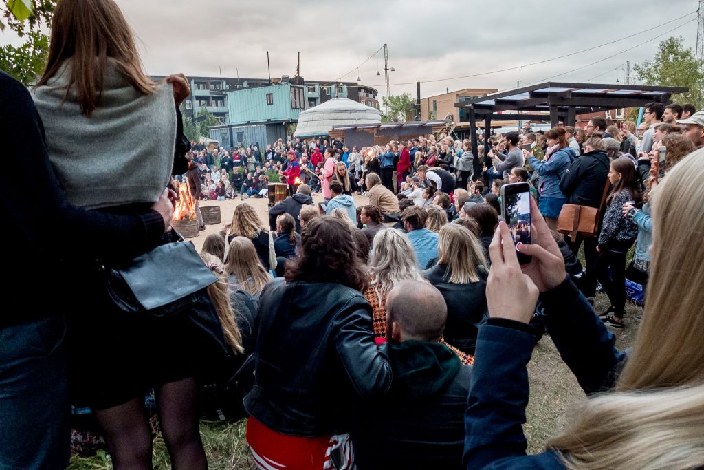 Celebrating Midsummer at Godsbanen in Aarhus, Denmark